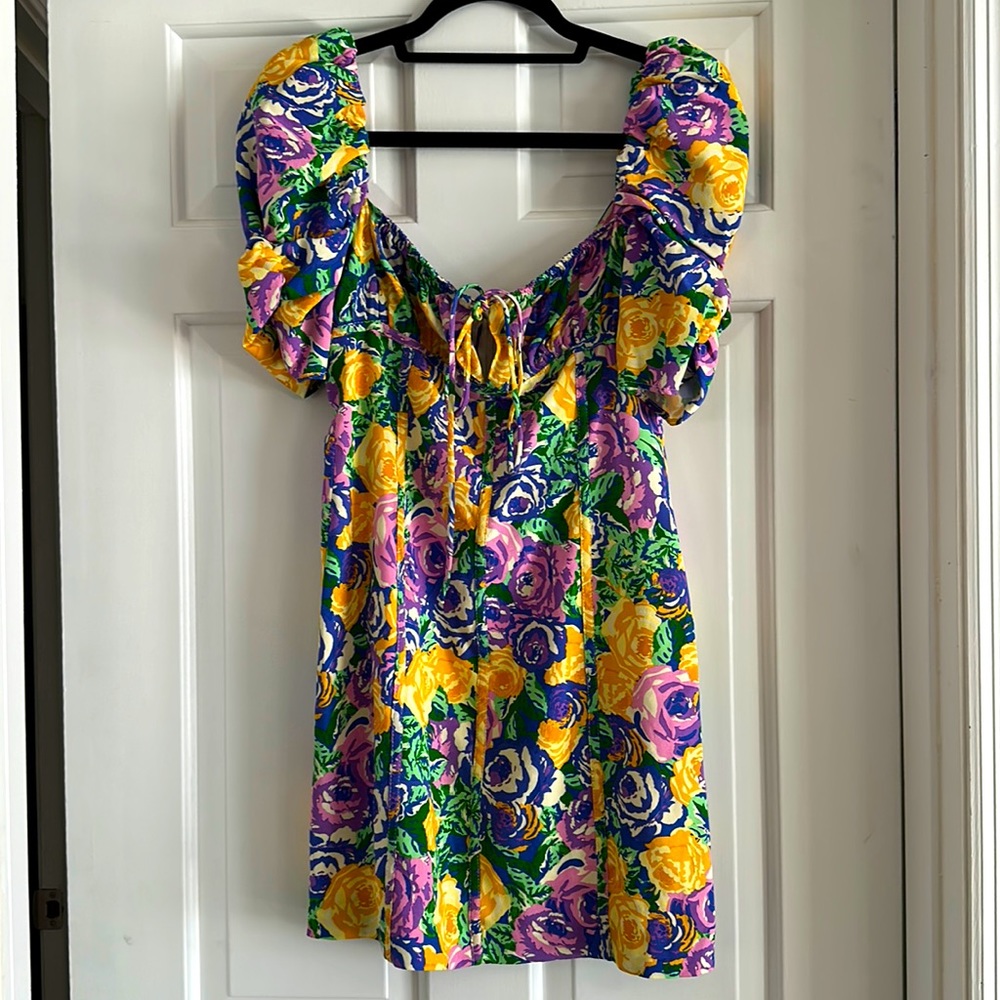 Zara Floral Puff Sleeve Dress
